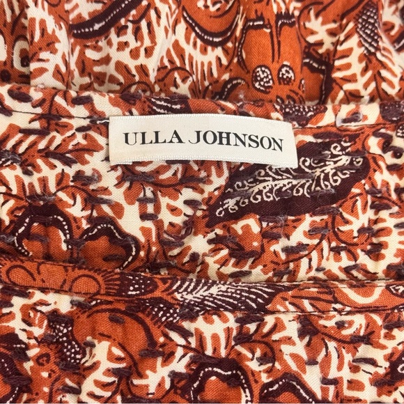 Ulla Johnson Nailah Bohemian Red Floral Cotton Blend Long Sleeve Boho Dress 8 - Picture 9 of 11